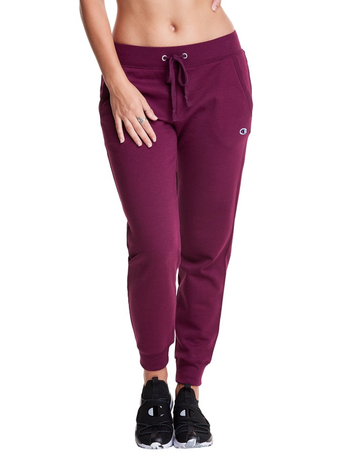 Champion Womens Joggers NZ - Powerblend Fleece Dark Purple ( 0982-UXEAS )